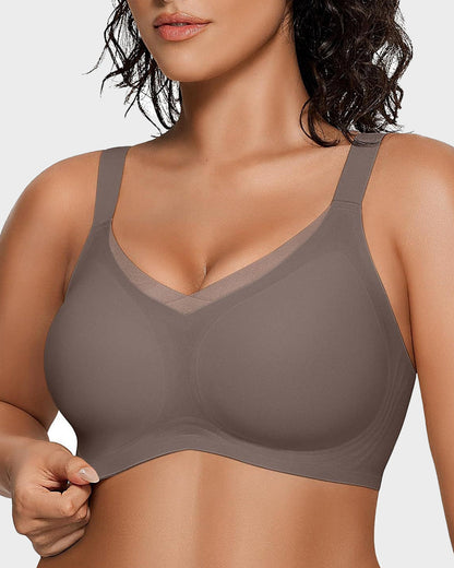 Women’s Wireless Bralette with V-Mesh, Comfortable and Supportive