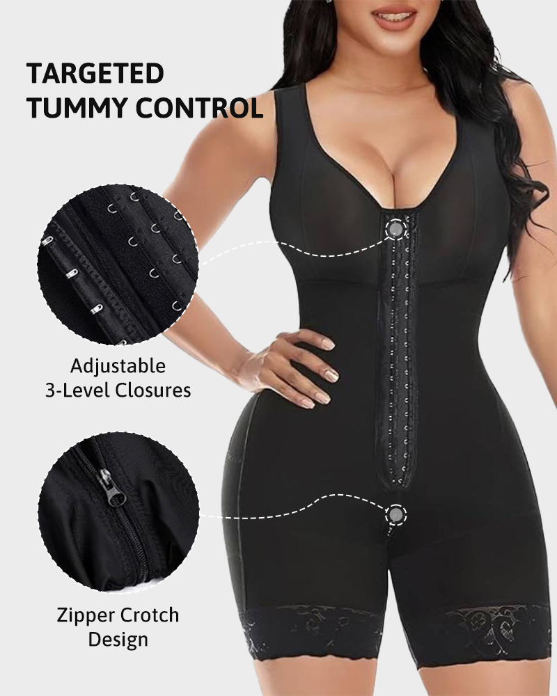 Post-Surgical Ultra-Compression Shapewear – Abdominal Control and Glute Enhancement with Crotch Zipper Closure