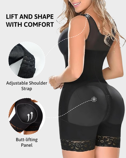 Post-Surgical Ultra-Compression Shapewear – Abdominal Control and Glute Enhancement with Crotch Zipper Closure
