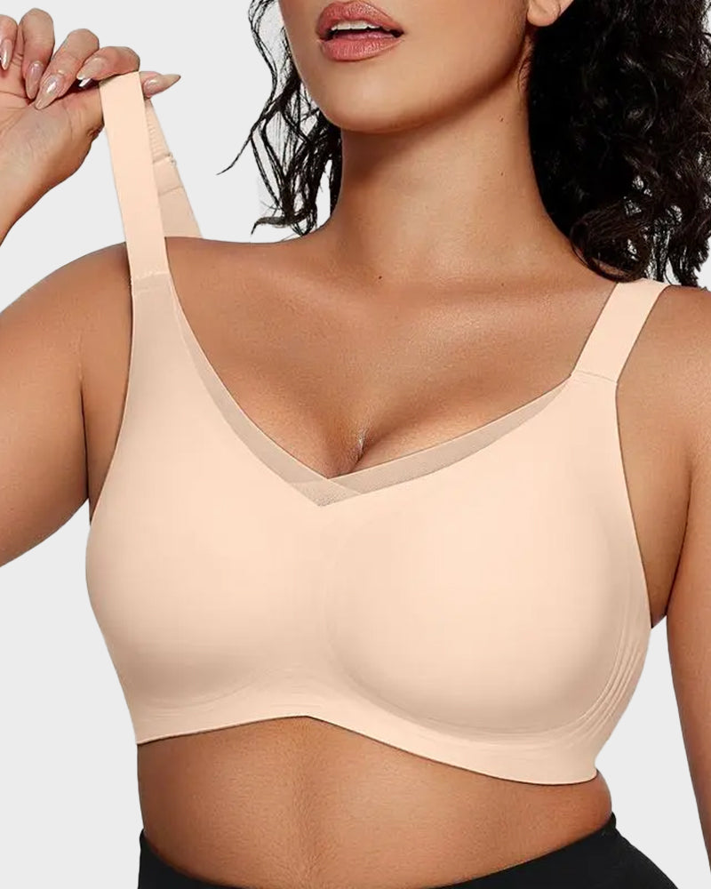 Women’s Wireless Bralette with V-Mesh, Comfortable and Supportive