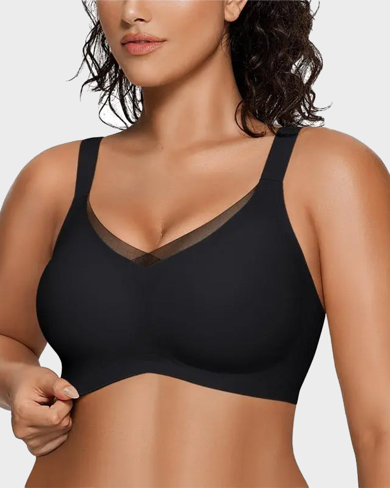 Women’s Wireless Bralette with V-Mesh, Comfortable and Supportive