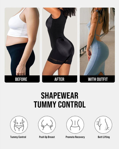 Post-Surgical Ultra-Compression Shapewear – Abdominal Control and Glute Enhancement with Crotch Zipper Closure