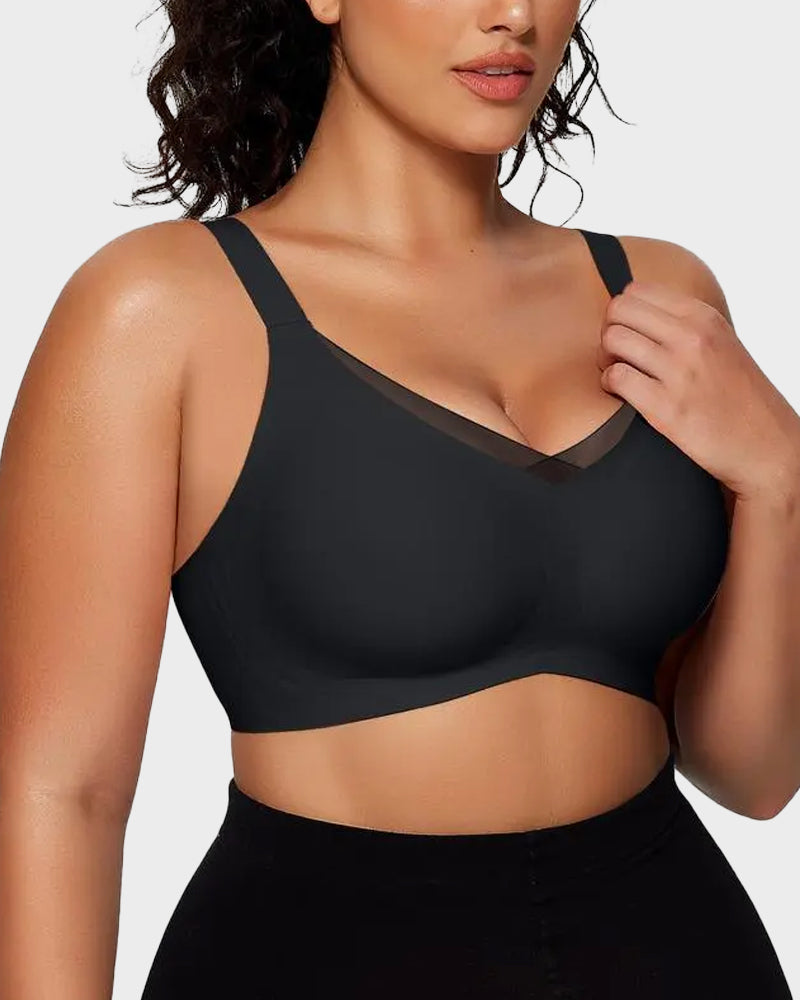 Women’s Wireless Bralette with V-Mesh, Comfortable and Supportive
