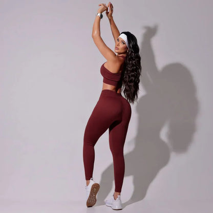 Infinity Ribbed Wine Activewear Set