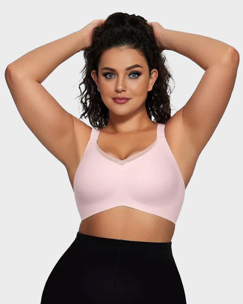 Women’s Wireless Bralette with V-Mesh, Comfortable and Supportive