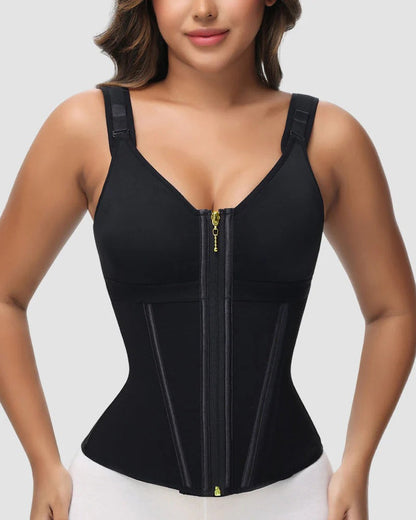 Waist Shapewear with Double-Layer Abdominal Control and Built-In Bra