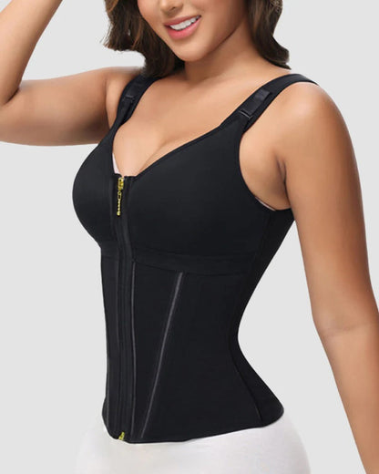 Waist Shapewear with Double-Layer Abdominal Control and Built-In Bra