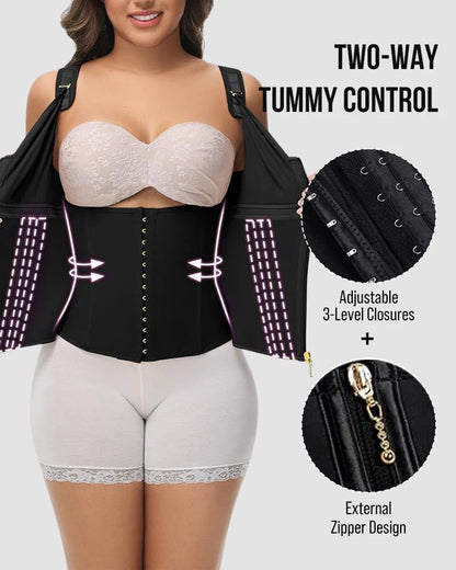 Waist Shapewear with Double-Layer Abdominal Control and Built-In Bra