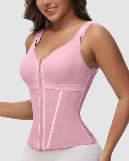 Waist Shapewear with Double-Layer Abdominal Control and Built-In Bra