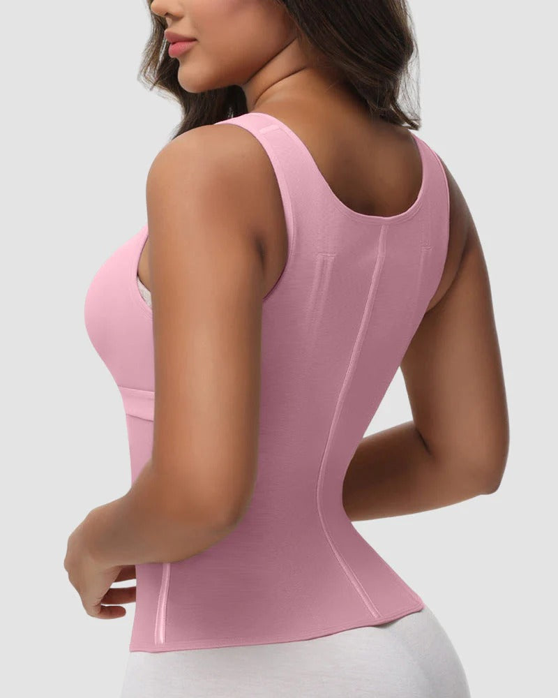 Waist Shapewear with Double-Layer Abdominal Control and Built-In Bra