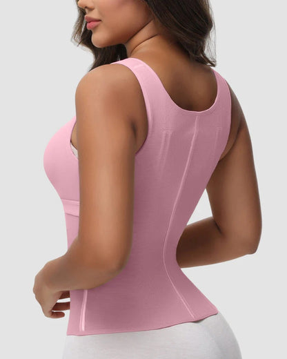 Waist Shapewear with Double-Layer Abdominal Control and Built-In Bra